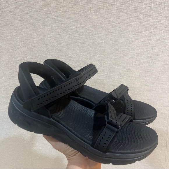 Skechers Slip-ins Washable Knit Ultra Flex 3.0 Sandals-Black-9W - Picture 4 of 6